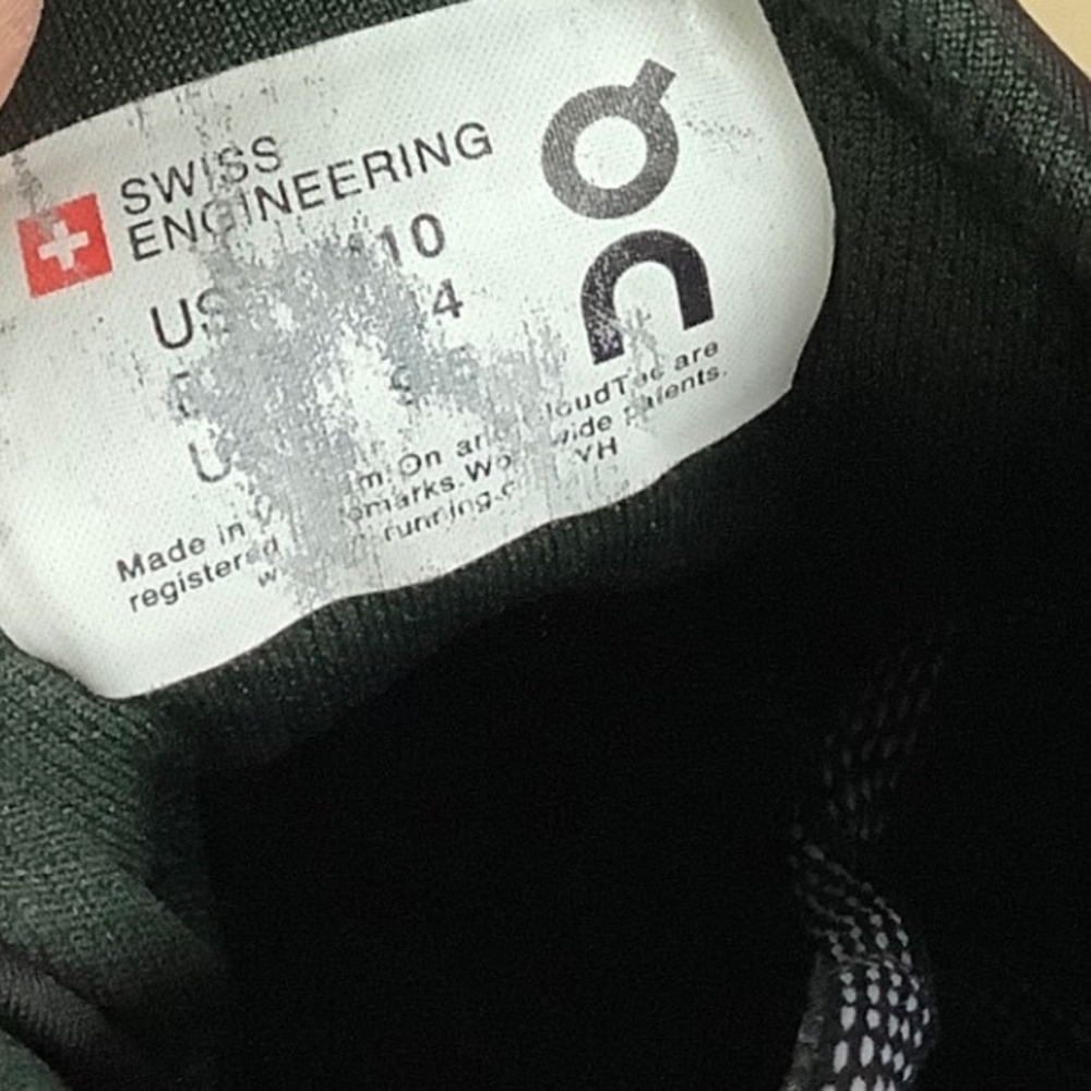 On Running Cloud Sneakers Mens 10 Teal Charcoal Swiss Engineering Running Shoes - Picture 7 of 10